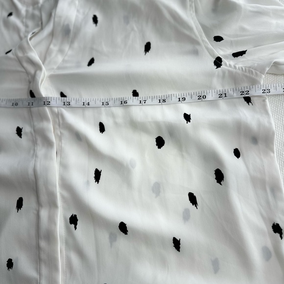 JASMINE & JULIANA White and Black Splodge Long Sleeves Blouse Size Large - Picture 10 of 13